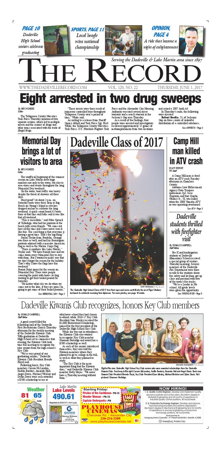June 1, 2017 Dadeville Record by Tallapoosa Publishers Issuu