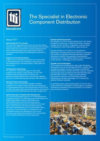 TTI, Inc. 灯饰目录 · TTI EMEA Line Card - 德国 第 2 页