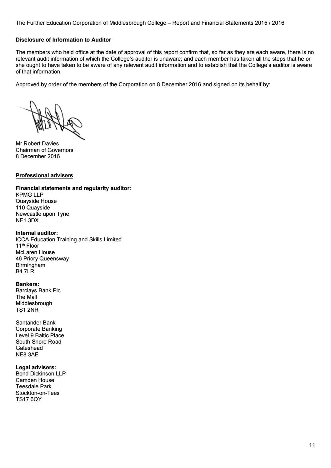 Middlesbrough College Report Financial Statements By Middlesbrough College Issuu