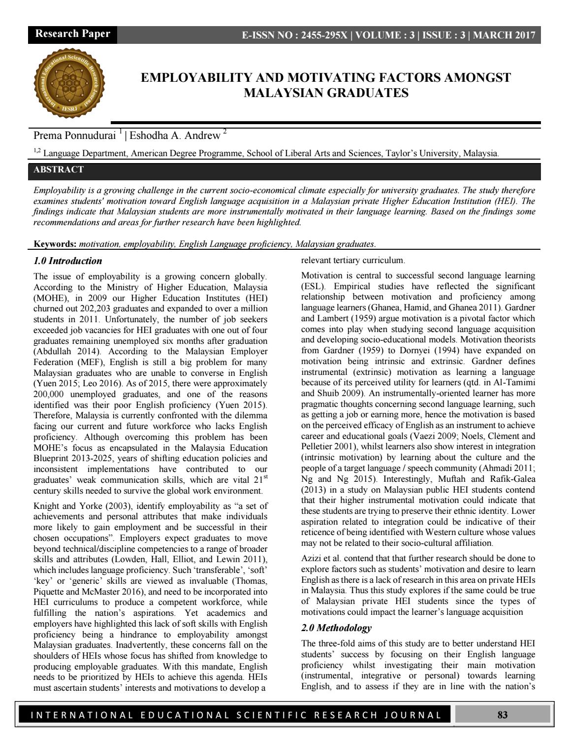 Employability research papers