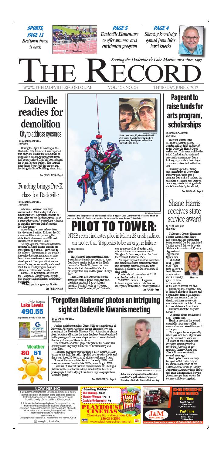 June 8, 2017 Dadeville Record by Tallapoosa Publishers Issuu