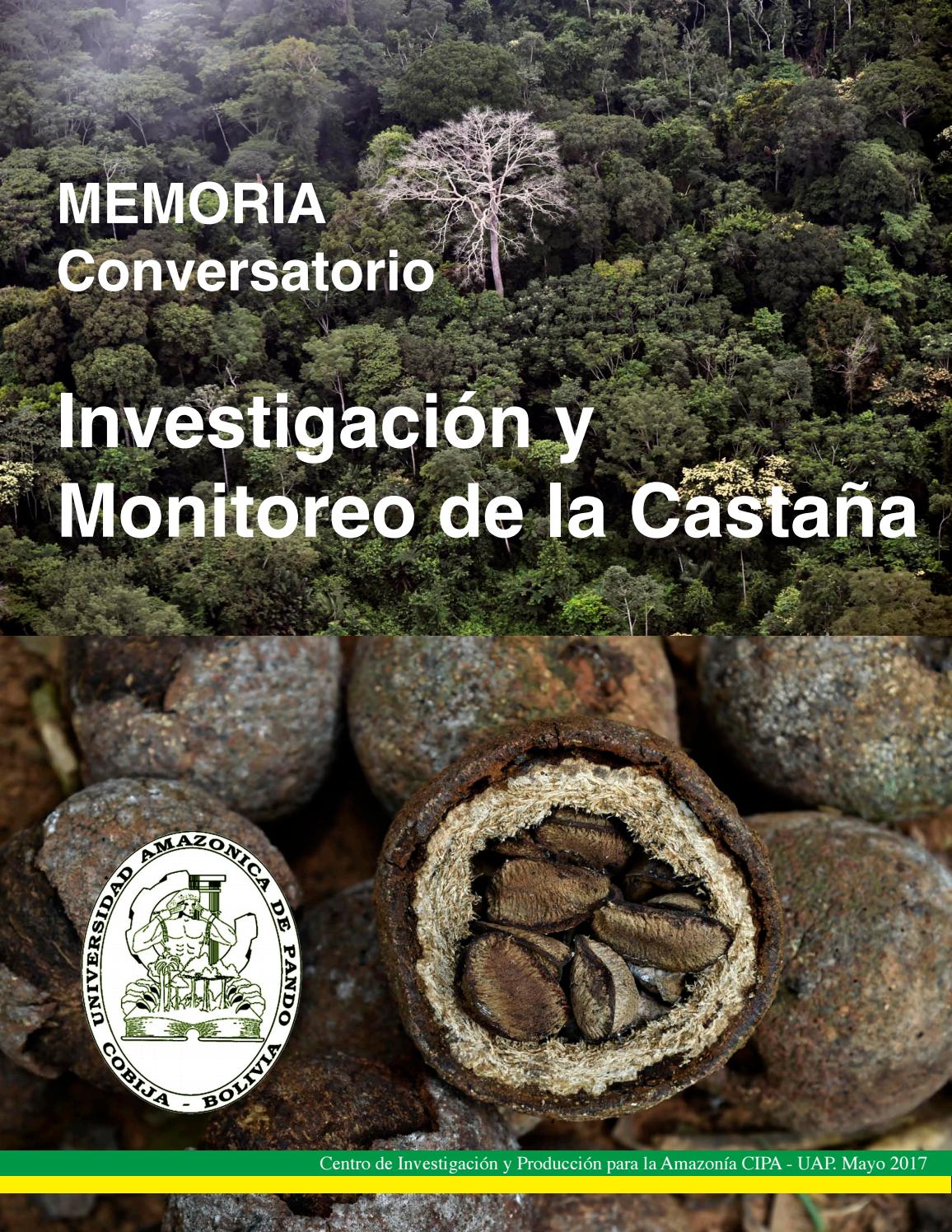 Memoria Conversatorio: Investigacion y Monitoreo de la Castaña (Cobija ...