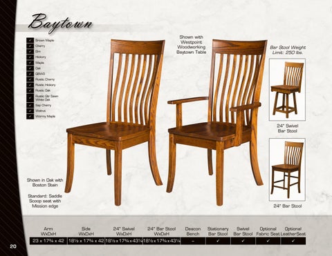E & G Amish Furniture 2017 Artisan Chairs 家具目录 / Dining Chairs / 第 20 页