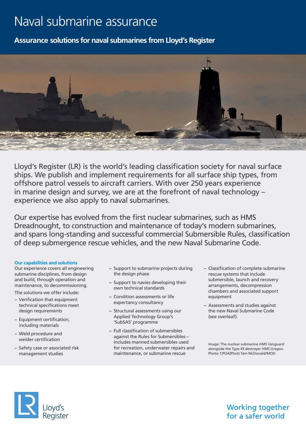 Naval submarine assurance by Lloyd's Register Issuu