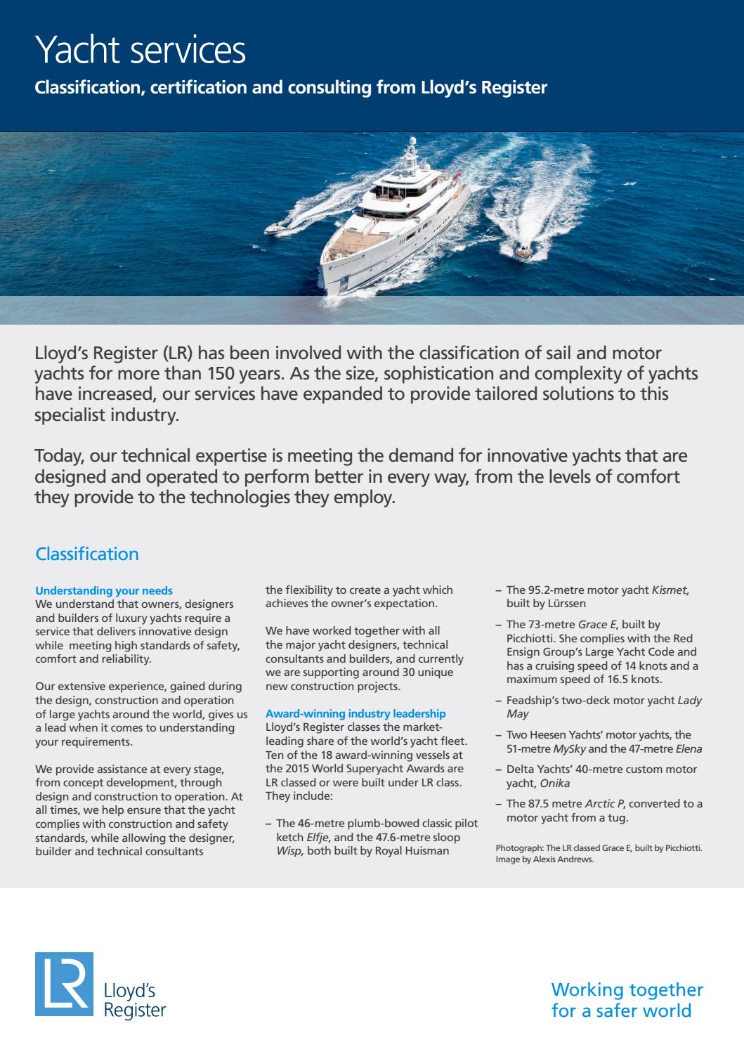 Yacht services by Lloyd's Register Issuu