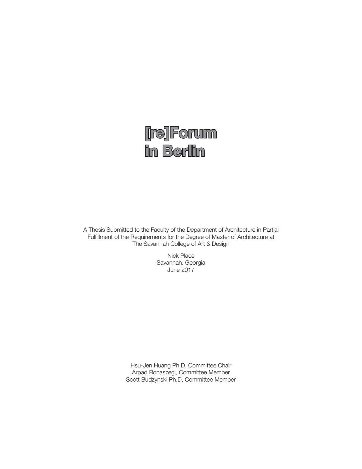Master thesis forum