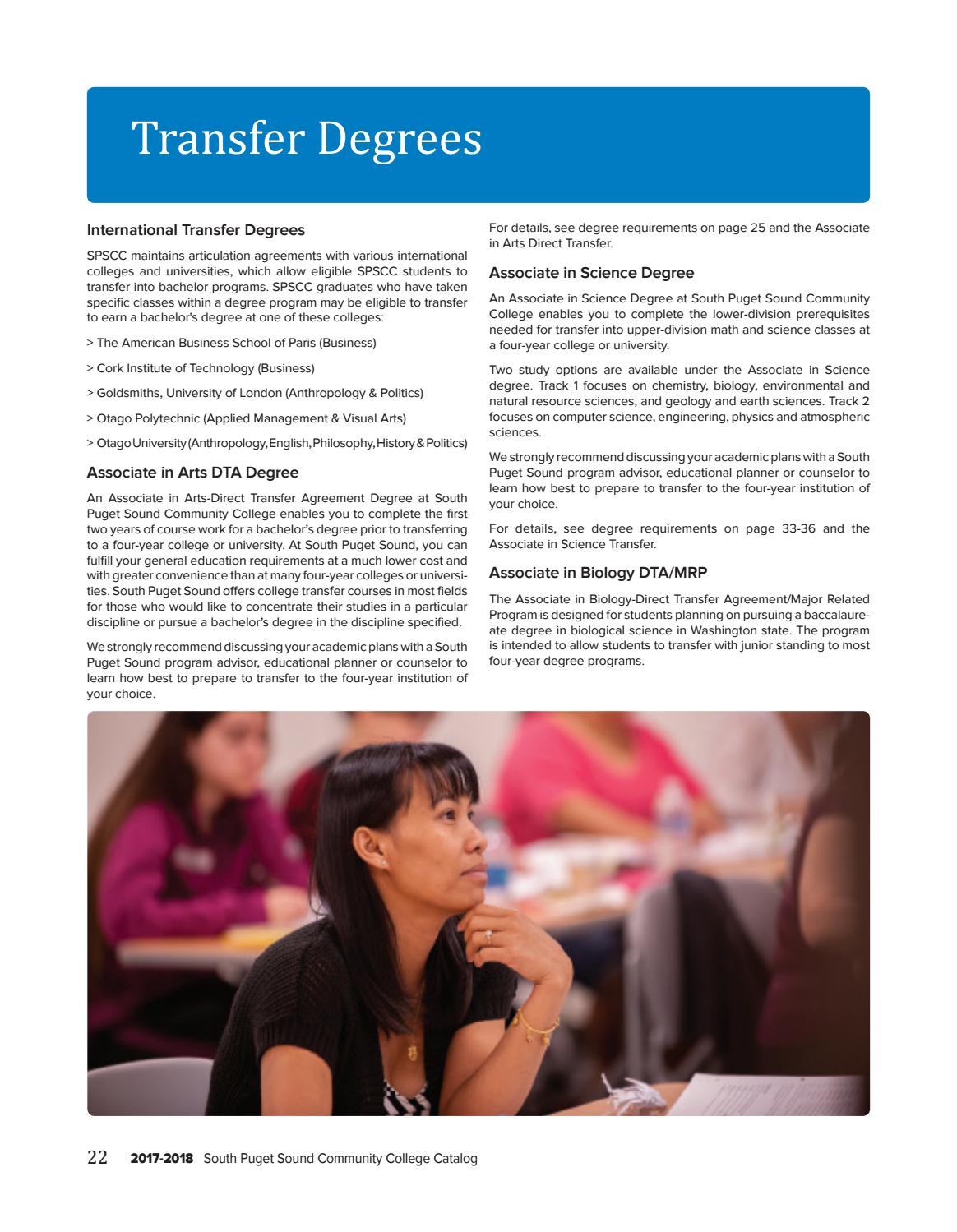 SPSCC College Catalog 201718 by South Puget Sound Community College
