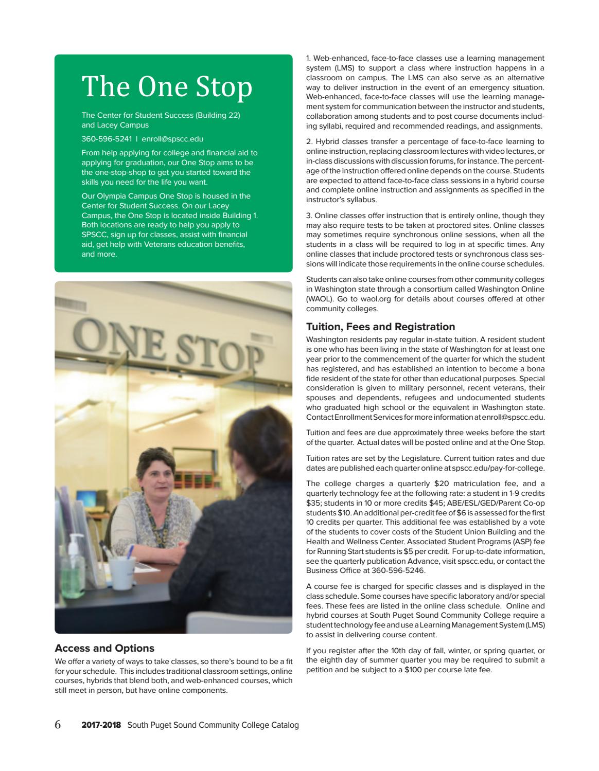 SPSCC College Catalog 201718 by South Puget Sound Community College