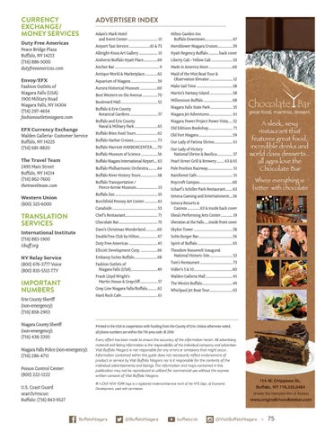 Buffalo Niagara Touring Guide 2016 By Matt Steinberg Issuu Currency Exchange Money Services Duty Free Americas Peace Bridge Plaza Buffalo Ny 14213 716 886 5000 Dutyfreeamericas Envoy Efx Fashion Outlets Of