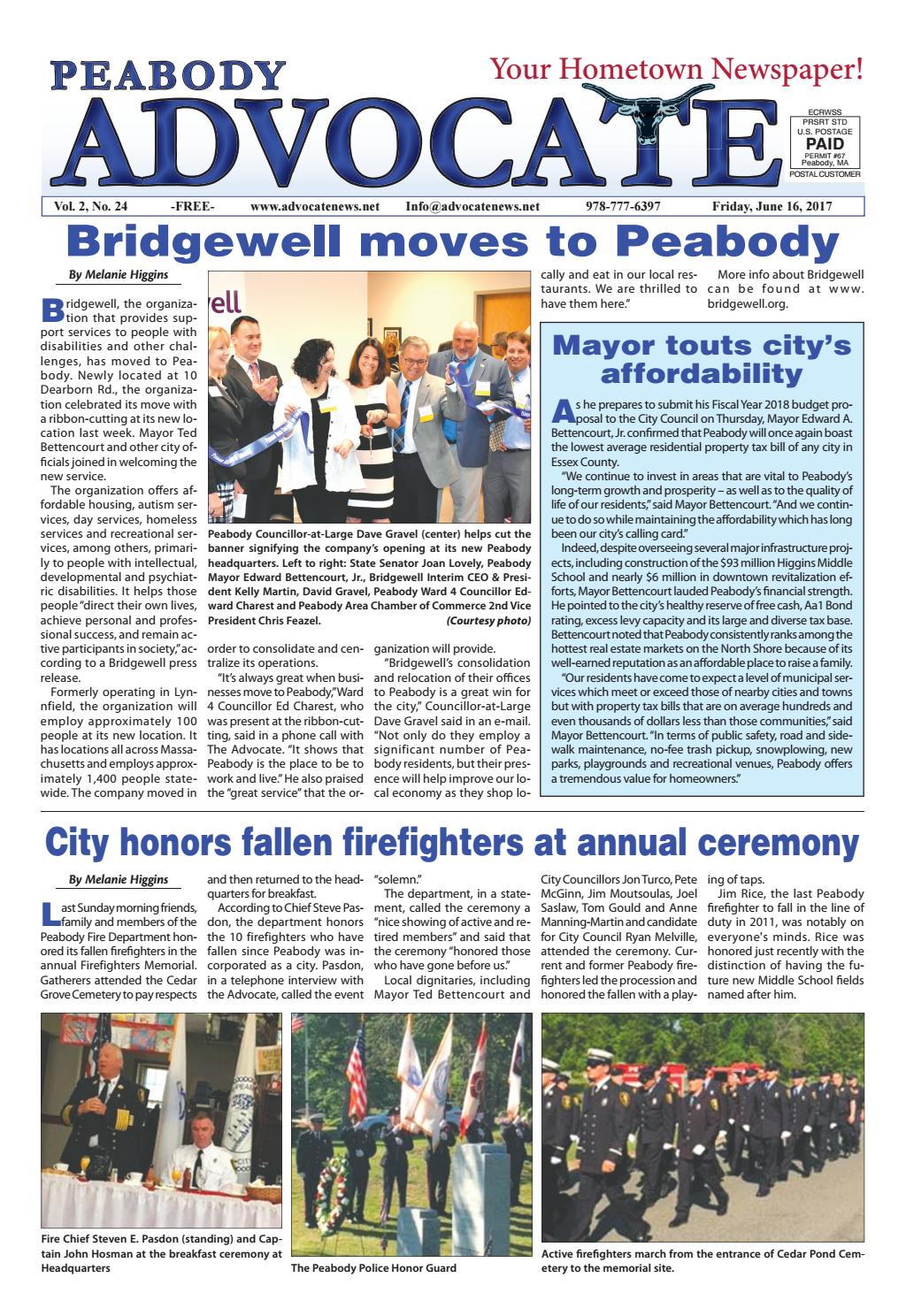 THE PEABODY ADVOCATE Friday, June 16, 2017 by Mike Kurov Issuu