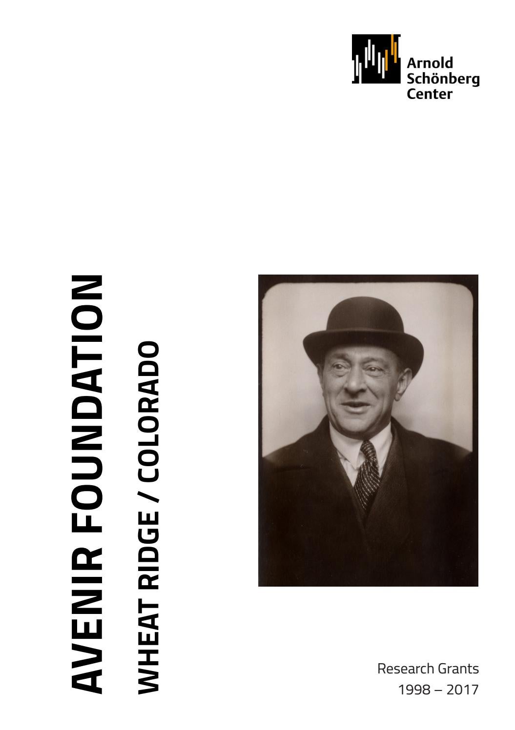 Avenir Foundation Research Grants 19982017 by Arnold Schönberg
