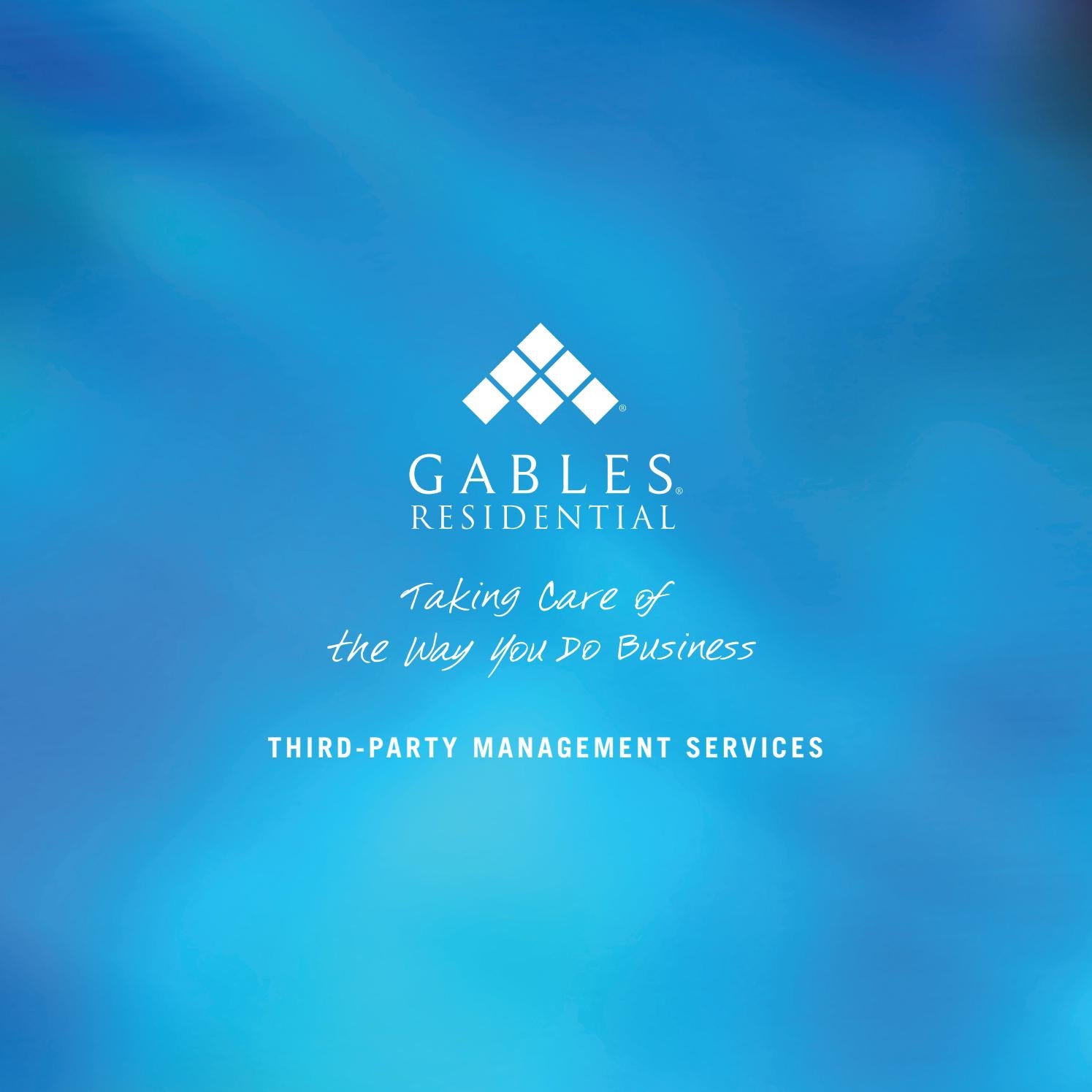 Gables Residential ThirdParty Management by Gables Residential Issuu