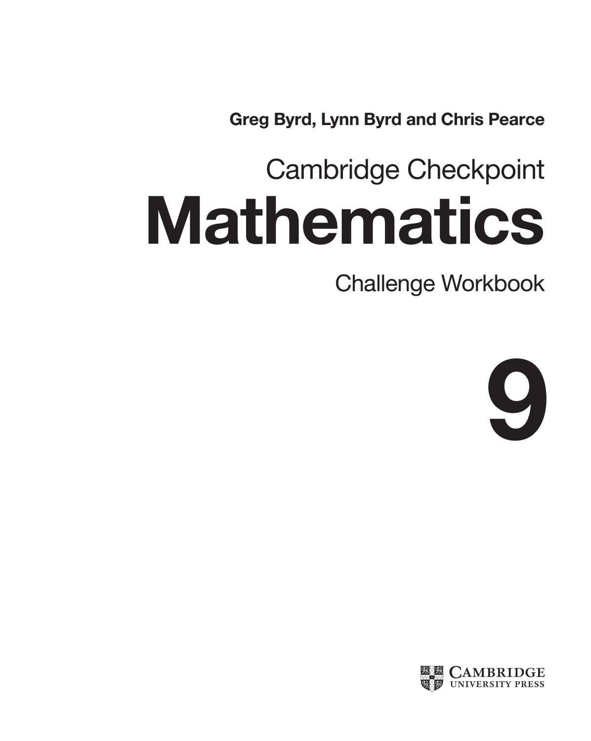 Preview Cambridge Checkpoint Mathematics Challenge 9 by Cambridge ...