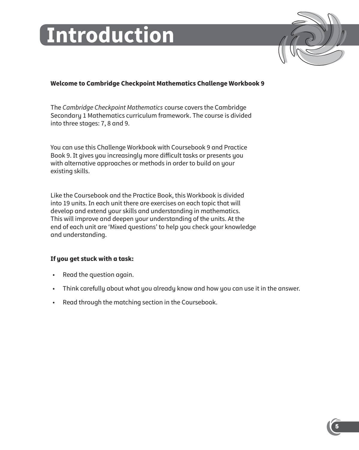 Preview Cambridge Checkpoint Mathematics Challenge 9 by Cambridge ...