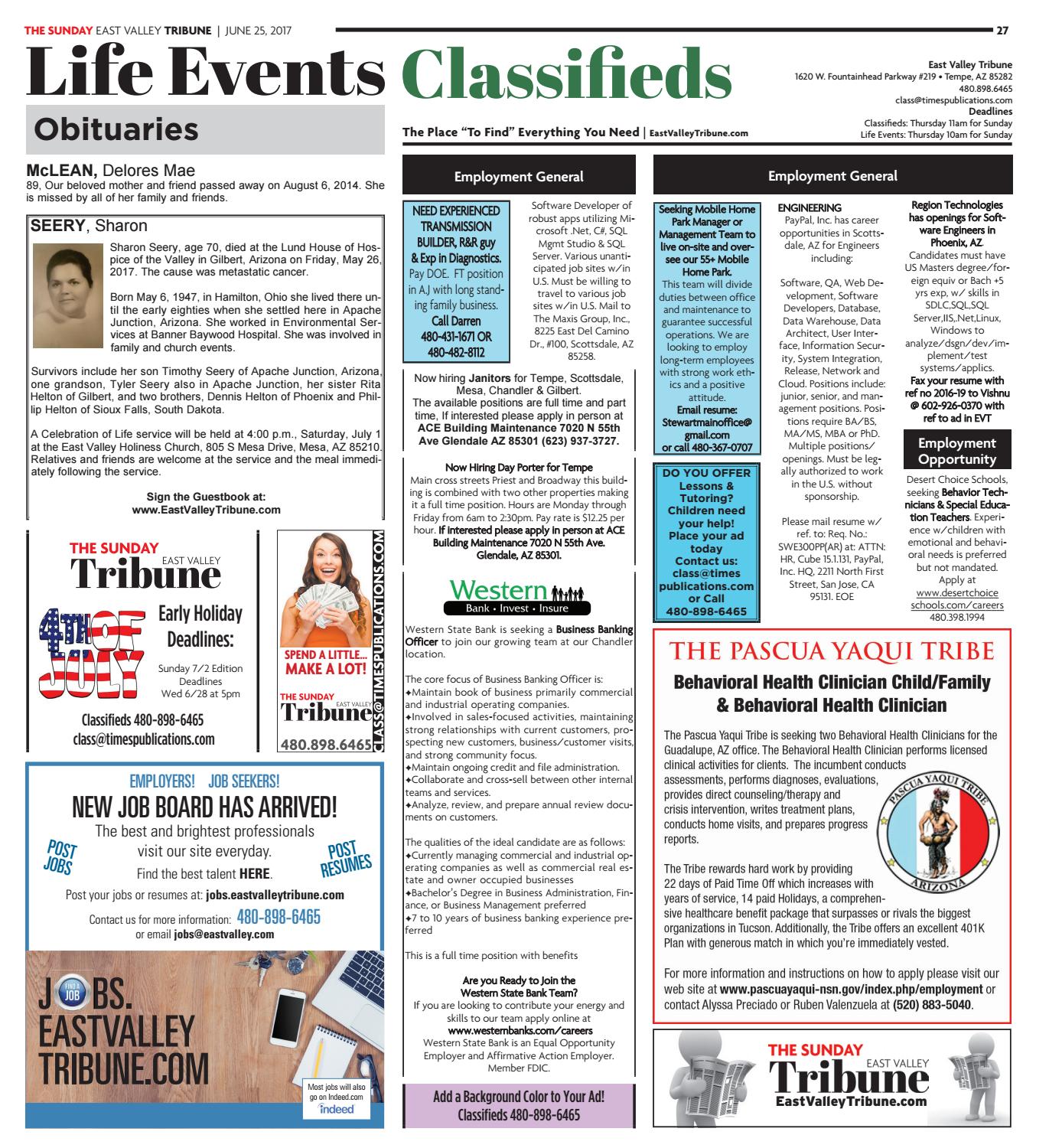 East Valley Tribune Northeast Mesa Edition June 25 2017 By