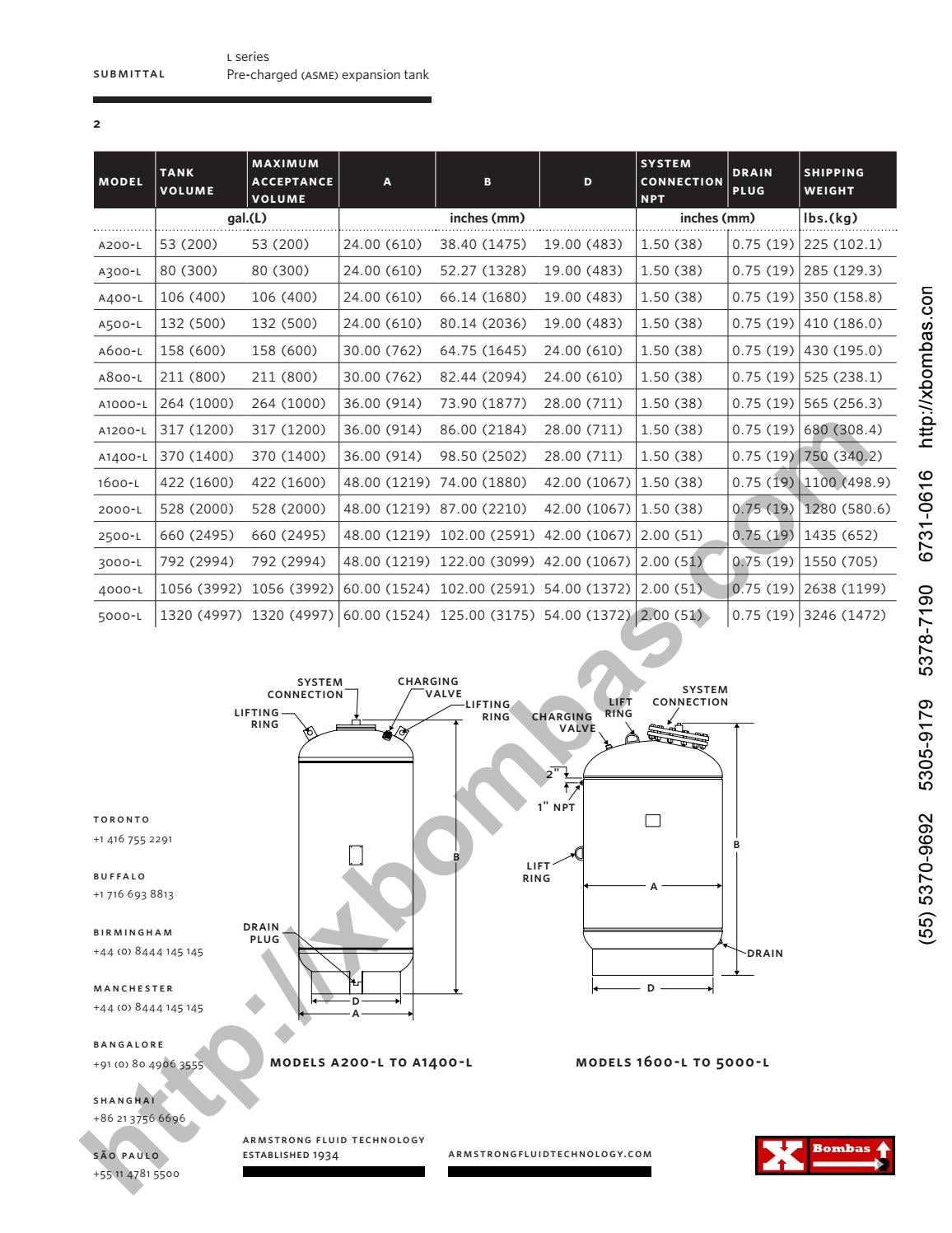 L TANQUE EXPANSION ASME ARMSTRONG submittal by X
