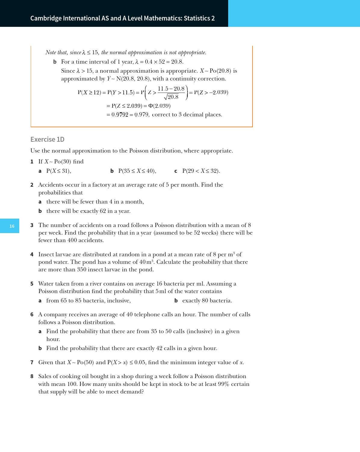 Preview Cambridge International AS and A Level Mathematics: Statistics ...