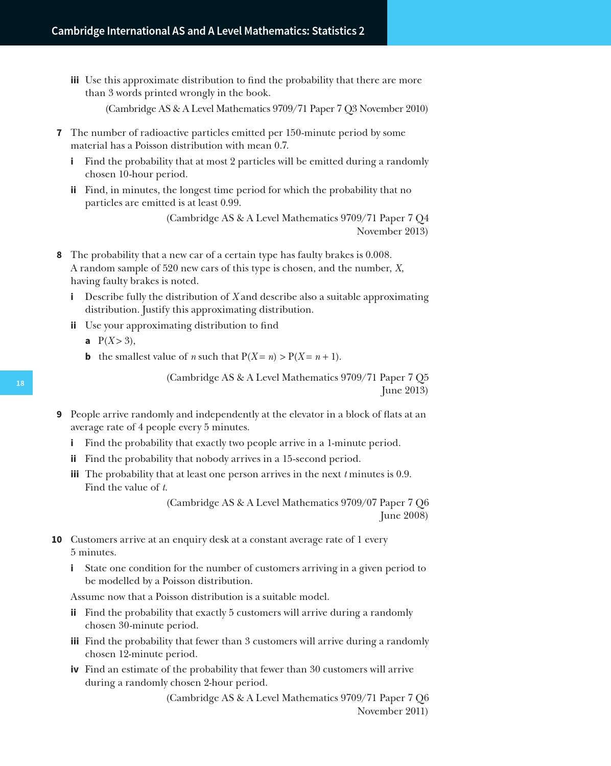 Preview Cambridge International AS and A Level Mathematics: Statistics ...