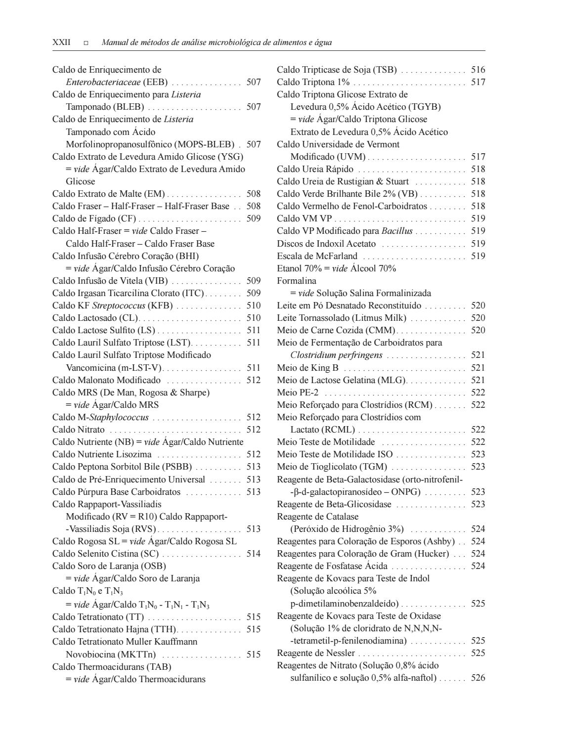 Manual de Métodos de Análise Microbiológica de Alimentos e