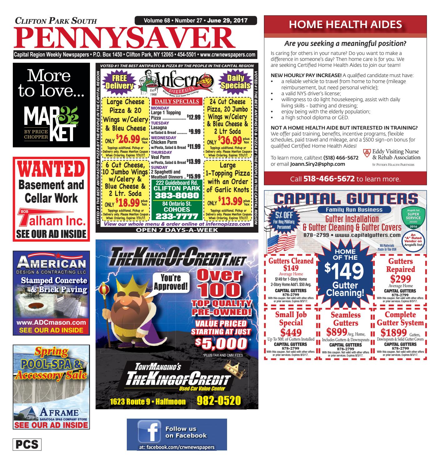 Clifton Park South Pennysaver 062917 by Capital Region Weekly Newspapers Issuu