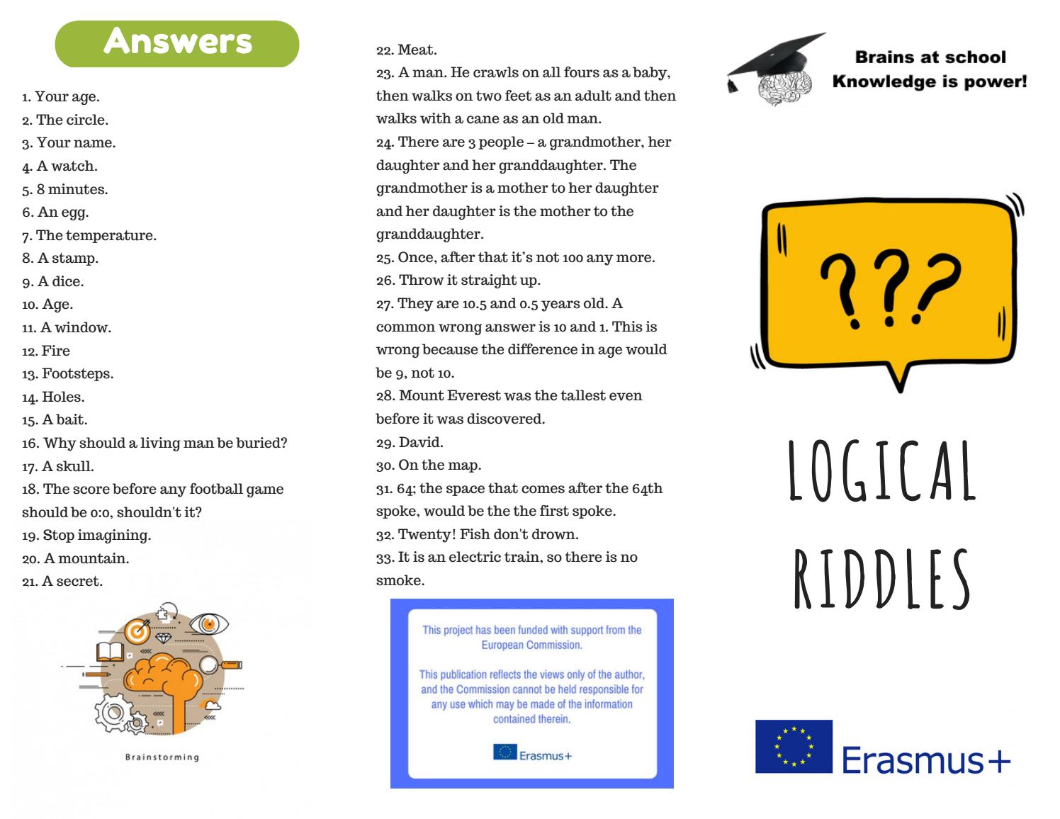 Logical riddles en by erasmus brains - Issuu