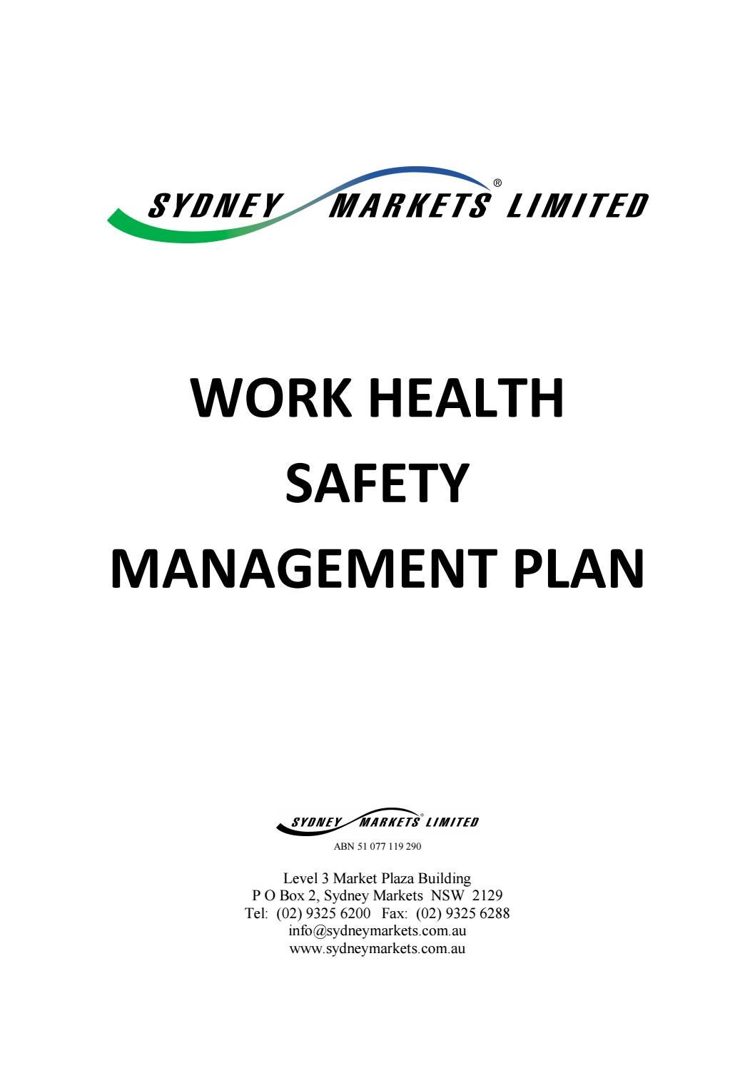 SML Work Health Safety (WHS) Management Plan V2 by Sydney Markets Issuu