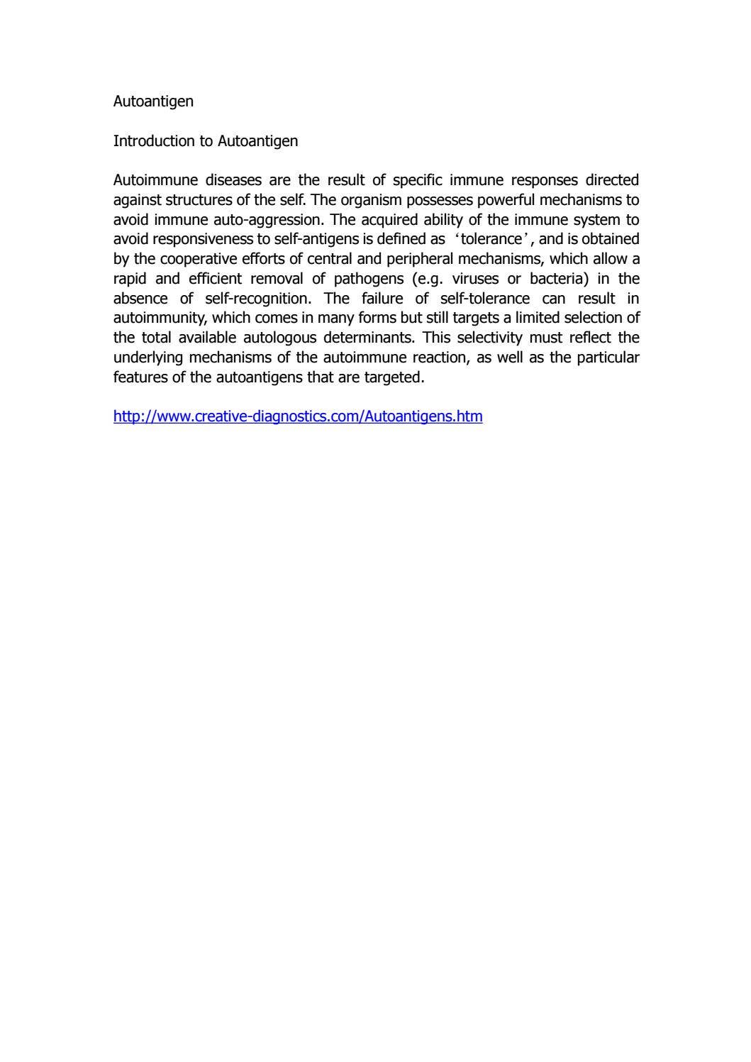 Autoantigen by Creative Diagnostics - Issuu