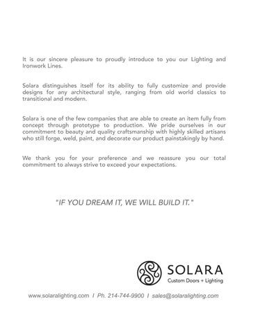 Solara Custom Doors & Lighting - 灯饰目录 2017 第 2 页