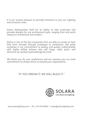 Solara Custom Doors & Lighting - 灯饰目录 2016 第 2 页
