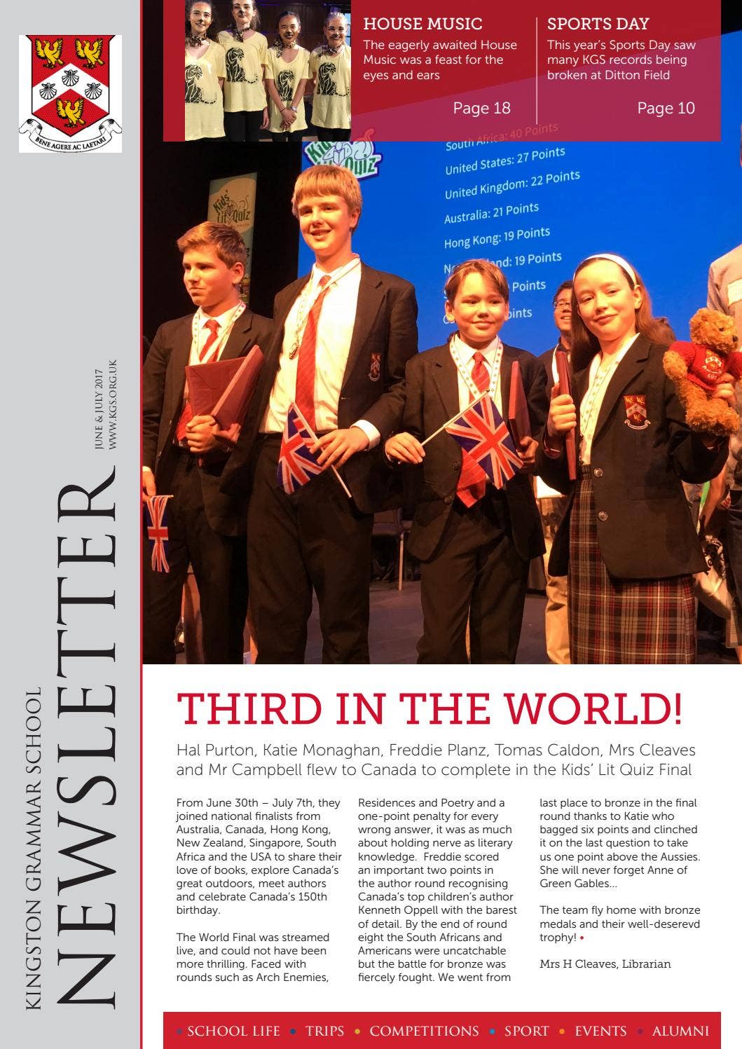 KGS June Newsletter 2017 by Kingston Grammar School - Issuu