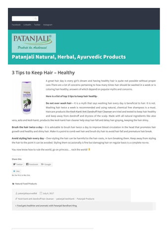 3 Tips To Keep Hair Healthy By Patanjali Ayurved Issuu