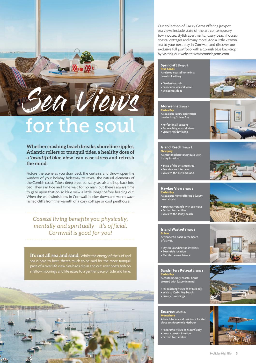 Cornish Gems Holiday Highlife Brochure 2017 18 Edition By Cornish