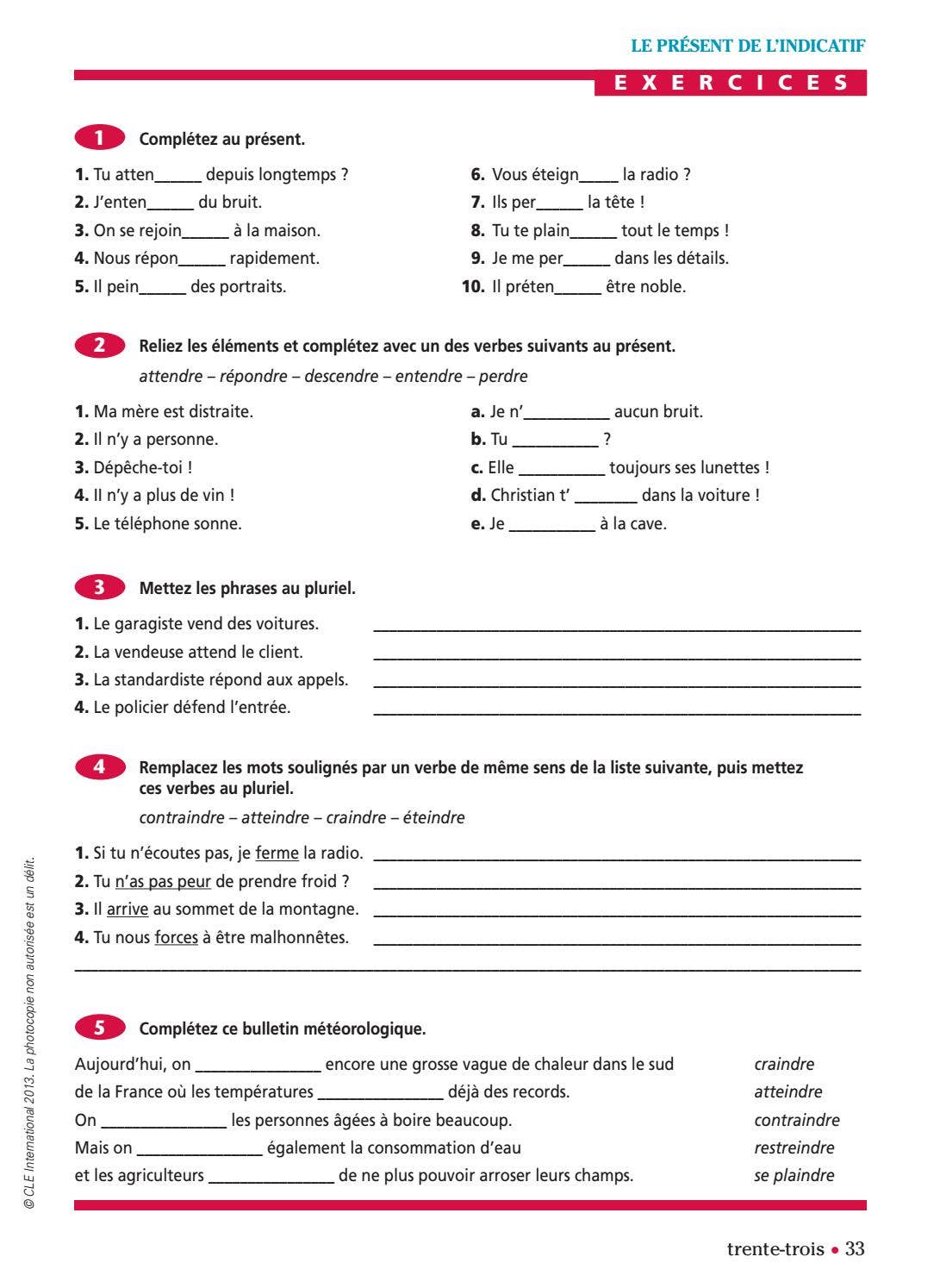 Conjugaison Progressive intermédiaire by CLE International - Issuu