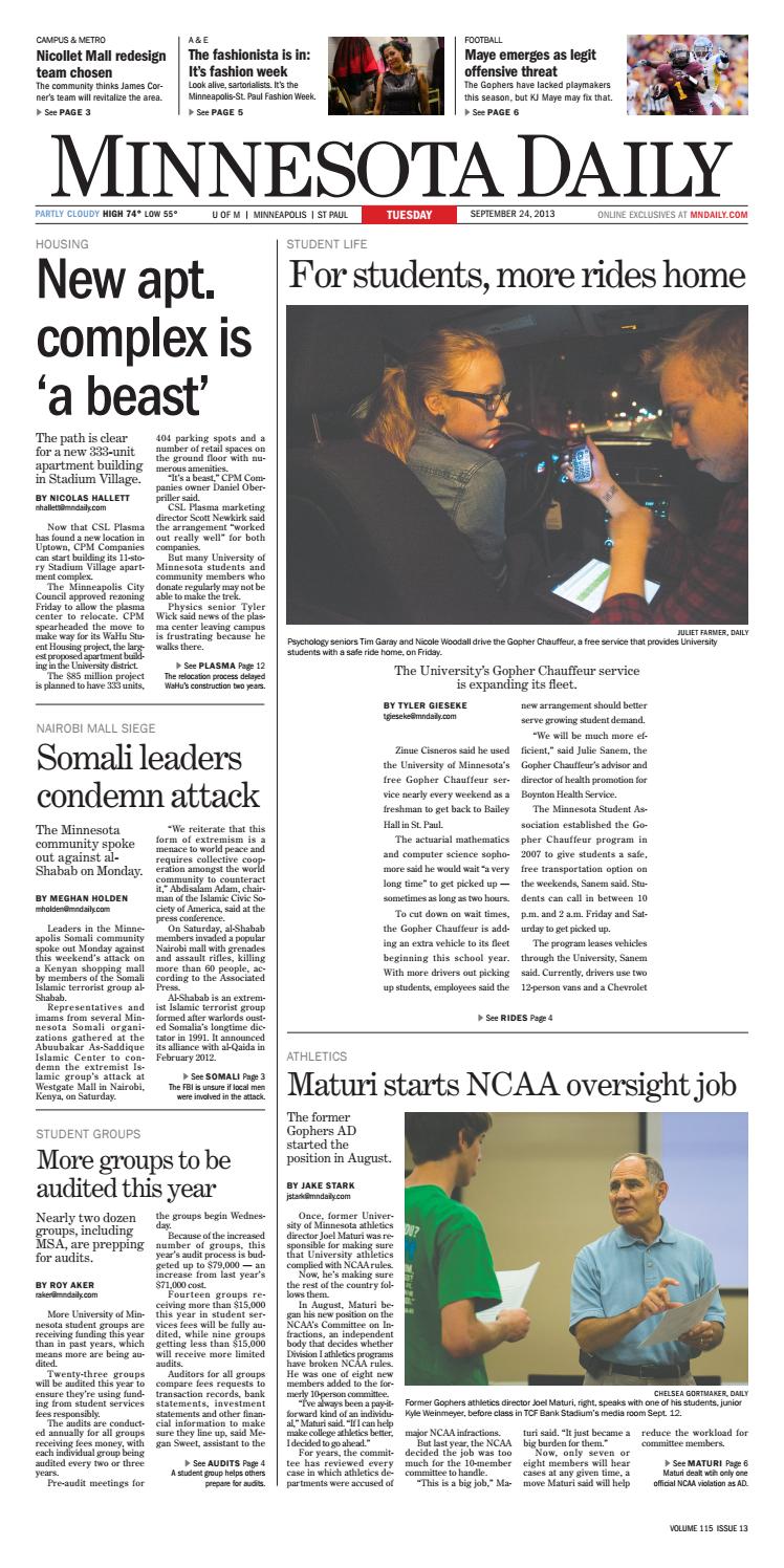 September 24, 2013 by The Minnesota Daily Issuu
