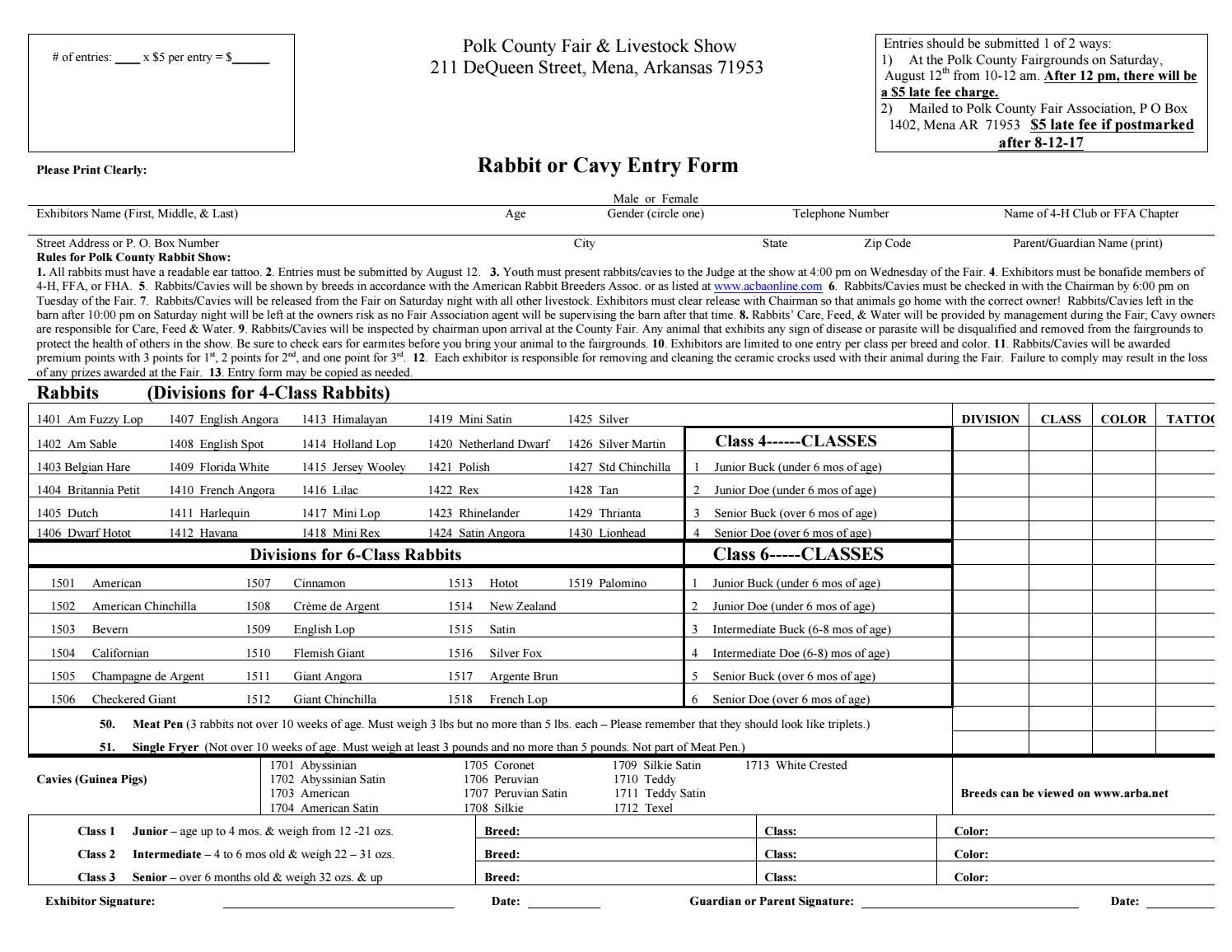 Rabbit Entry Form by The Pulse - Issuu