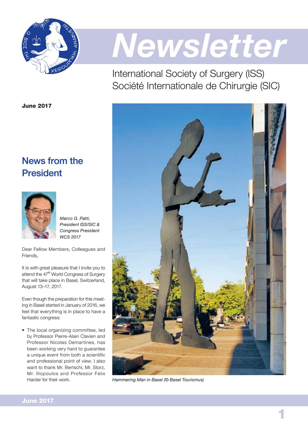 ISS/SIC Newsletter June 2017 by International Society of Surgery