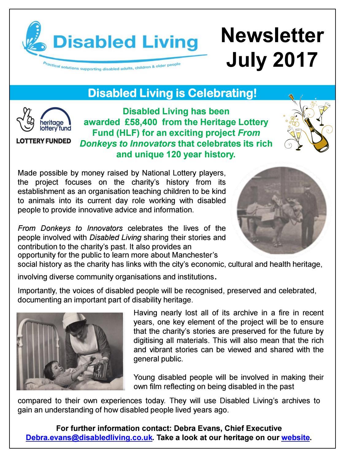 Disabled Living Newsletter July 2017 by Disabled Living issuu