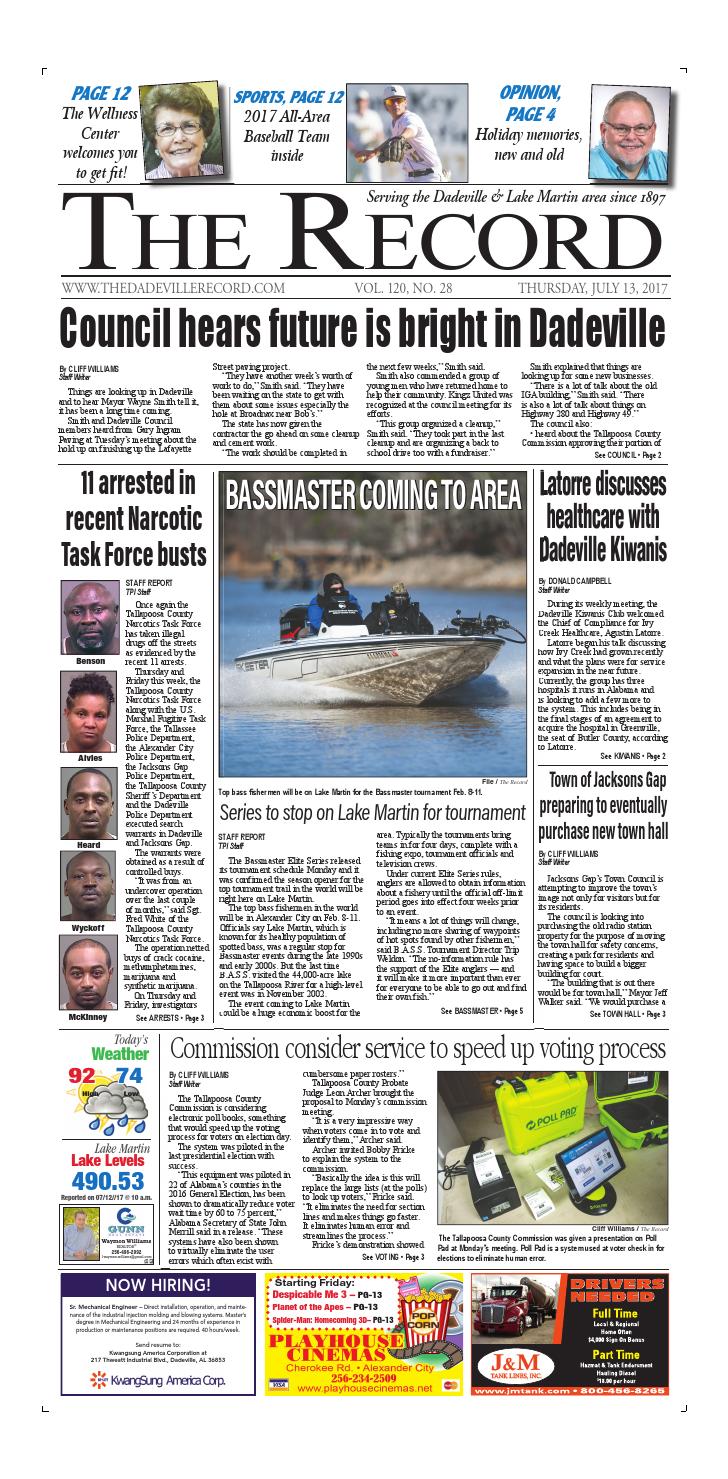 July 13, 2017 Dadeville Record by Tallapoosa Publishers Issuu