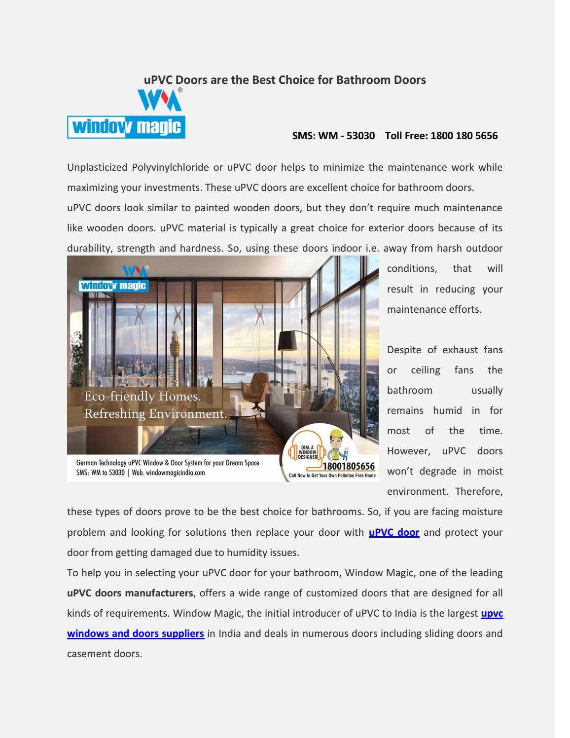 Upvc Doors Are The Best Choice For Bathroom Doors By Windowmagic