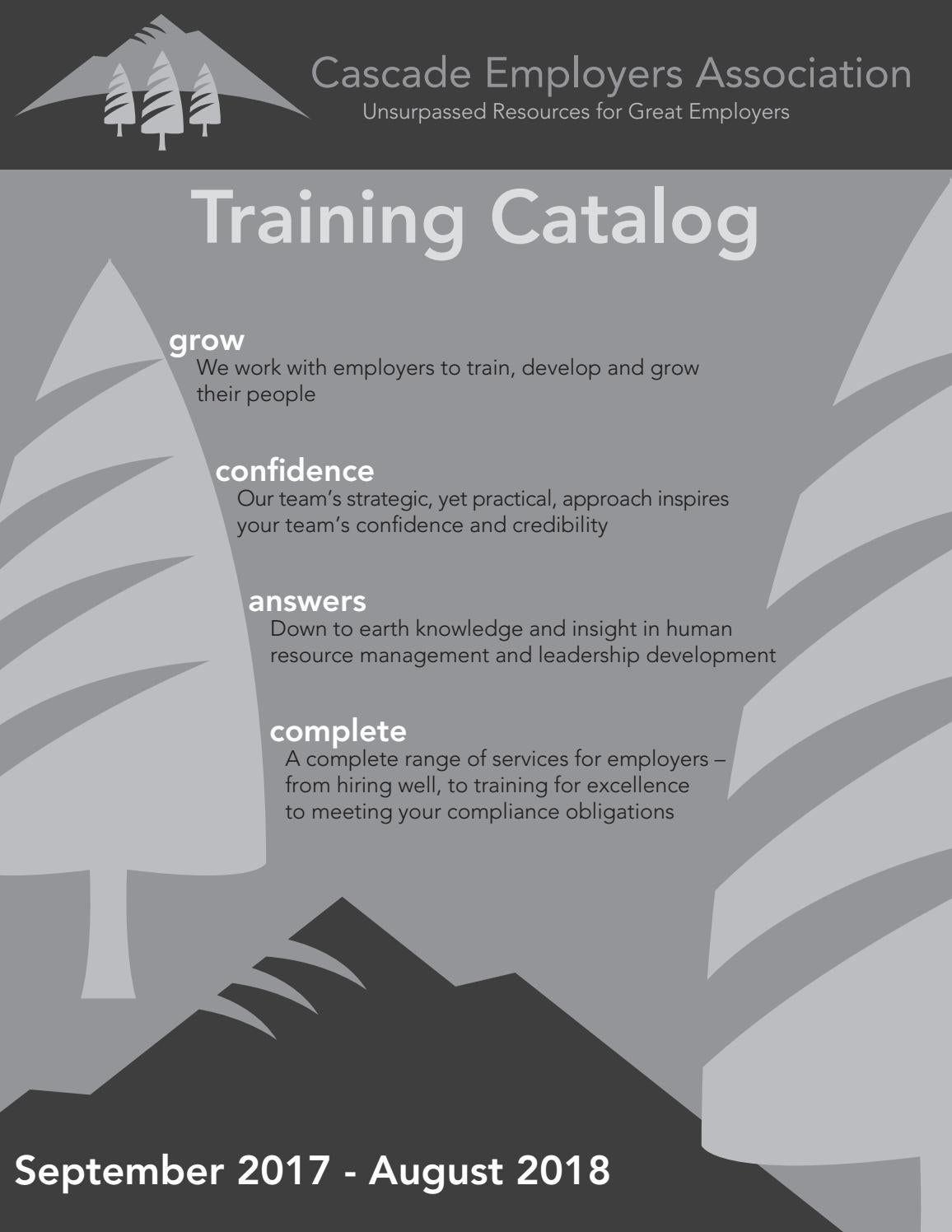 Cascade Employers Association Annual Training Catalog by Cascade