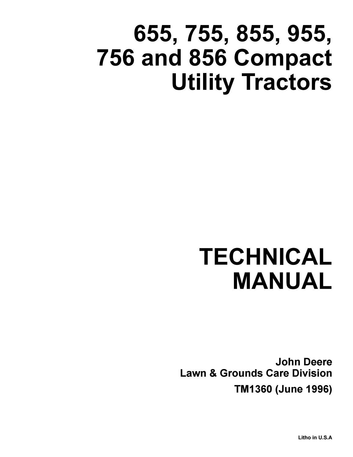 john deere 655 755 855 955 756 856 compact utility tractor service rh issuu com John Deere 955 Craigslist john deere 755 tractor owners manual