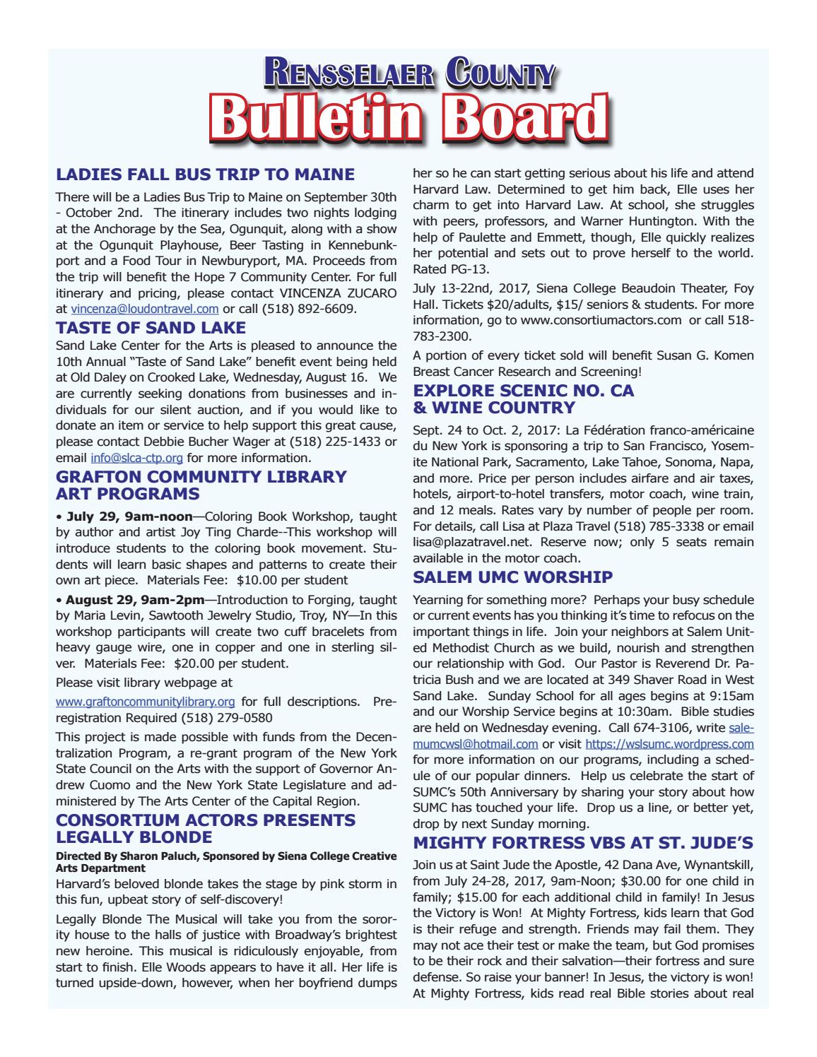 Rensselaer County Bulletins 072017 by Capital Region Weekly Newspapers