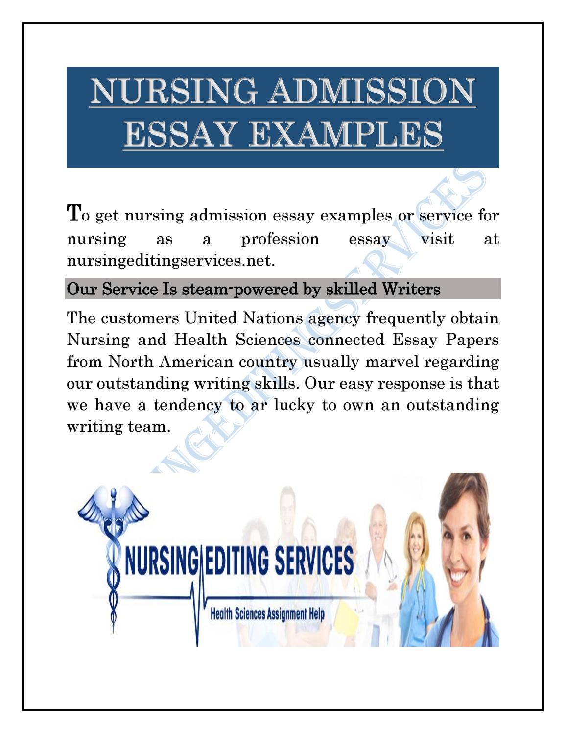 writing a nursing school admission essay