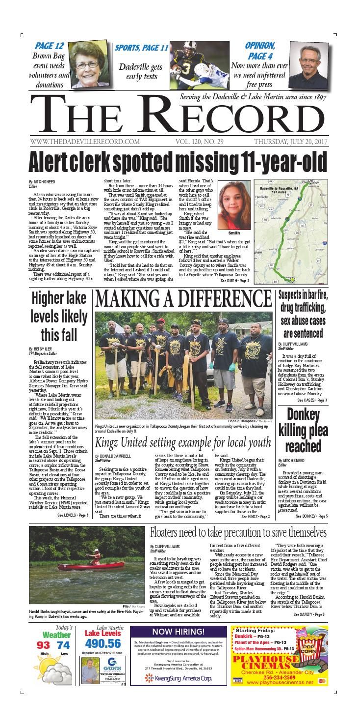 July 20, 2017 Dadeville Record by Tallapoosa Publishers Issuu