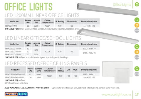 TransNet NZ Ltd 灯饰目录 · ECOLight Quick 指南 第 17 页