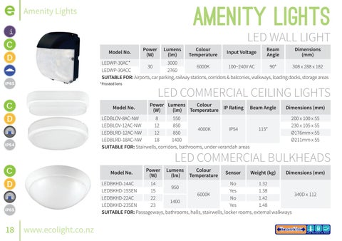 TransNet NZ Ltd 灯饰目录 · ECOLight Quick 指南 第 18 页