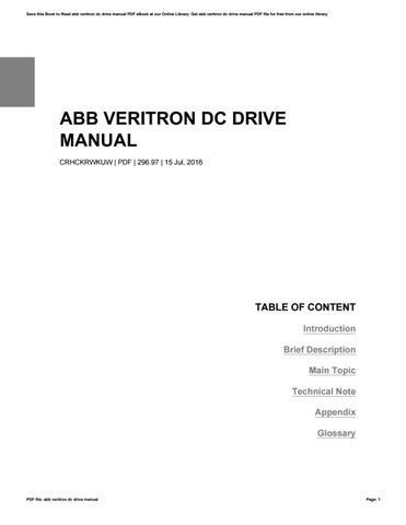 Abb veriton dc drive manual user