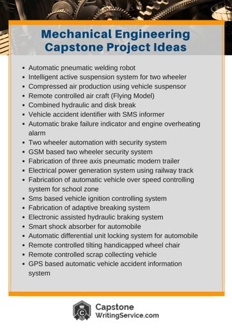 mechanical engineering capstone project