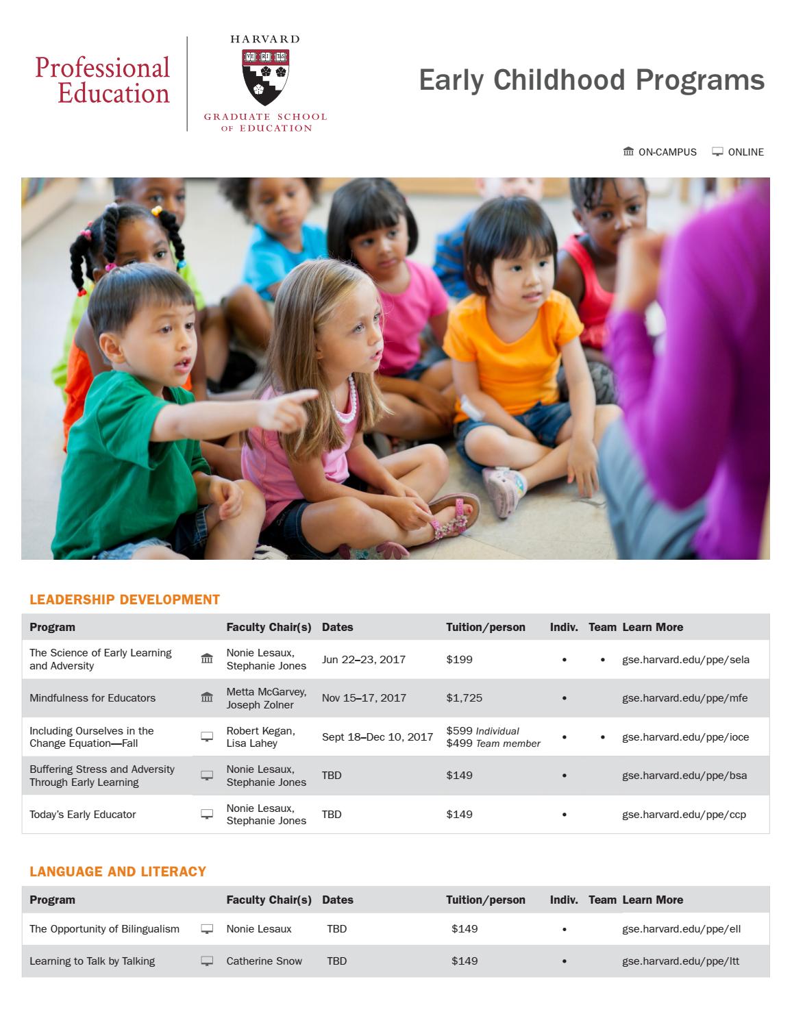 Early Childhood Programs By Professional Education HGSE Issuu