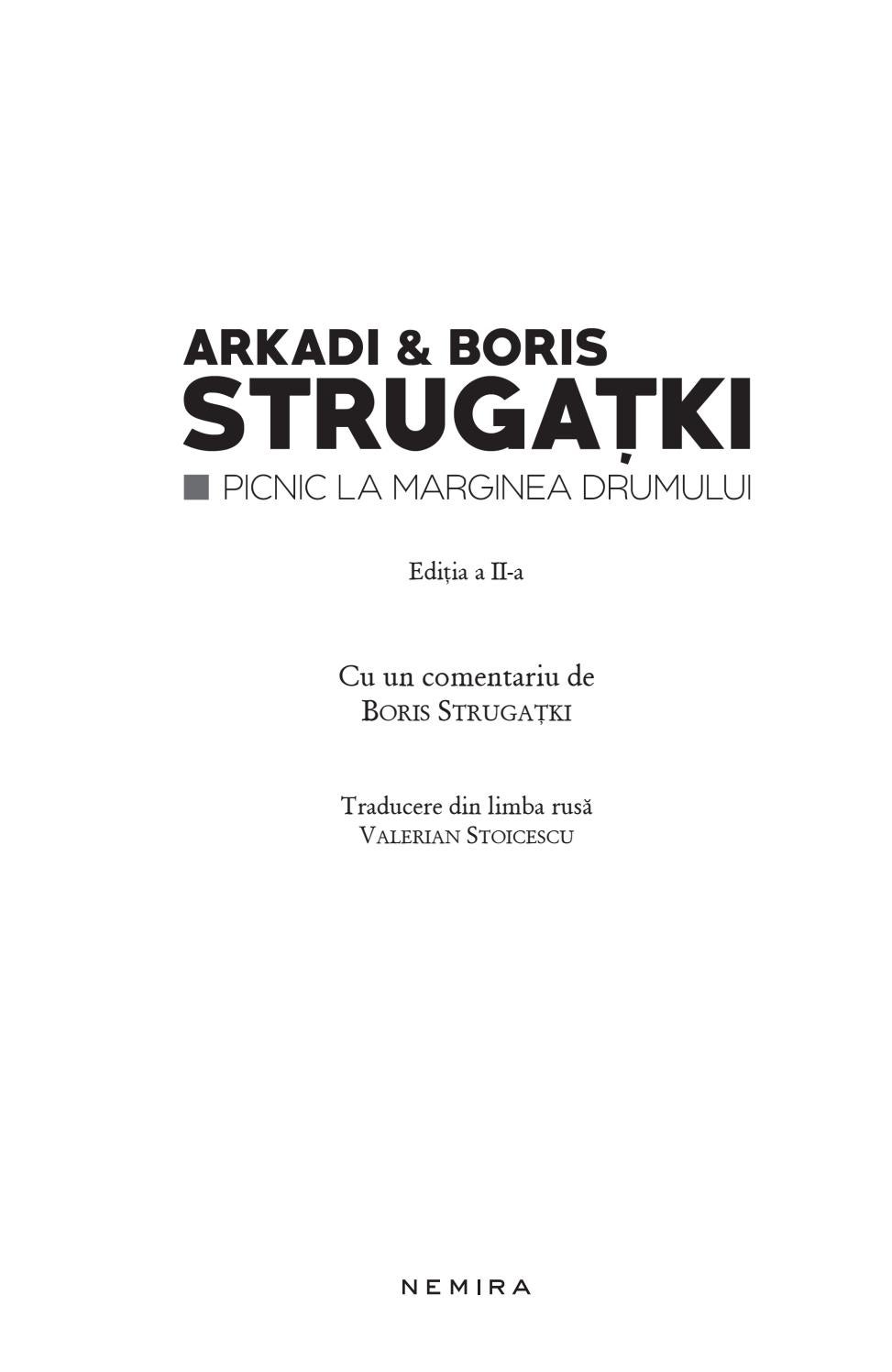 Arkadi & boris strugatki picnic la marginea drumului preview by Editura